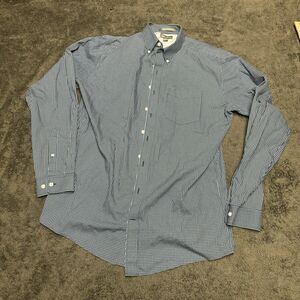 Eddie Bauer Mens Size TL Button Front Long Sleeve Casual Shirt Blue Gray